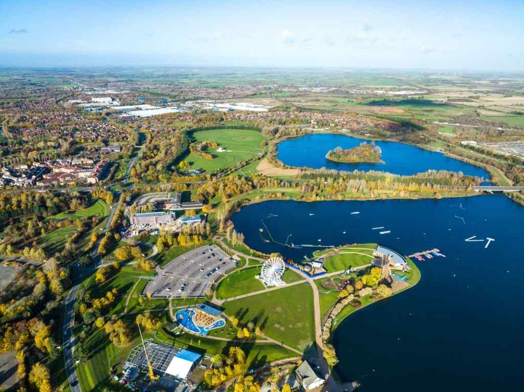 A breathtaking aerial view of Willen Lake